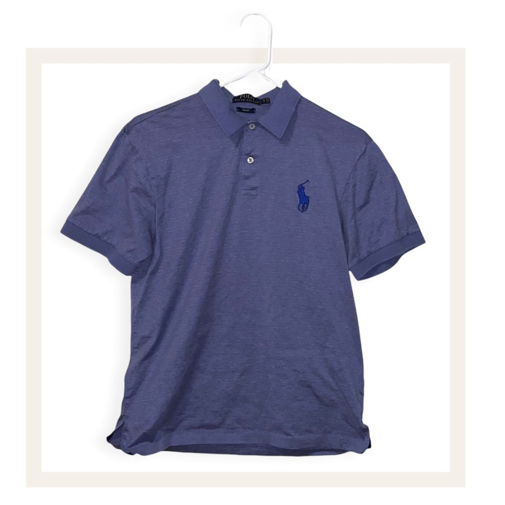 Ralph Lauren Polo Shirt (Purple) (Men's Small)